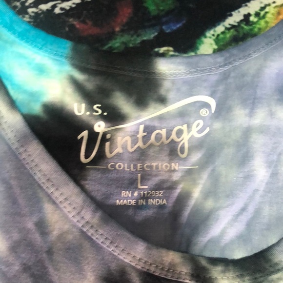 Blue and Black Tie-Dye Tank Top - Picture 6 of 7